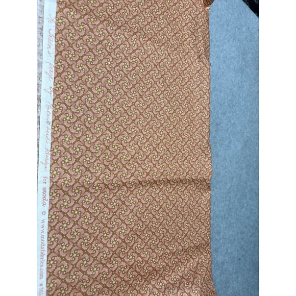 Pink & Brown Swirl Pattern Cotton Fabric 8" x 44" for Sewing & Crafts by Moda - Picture 2 of 4